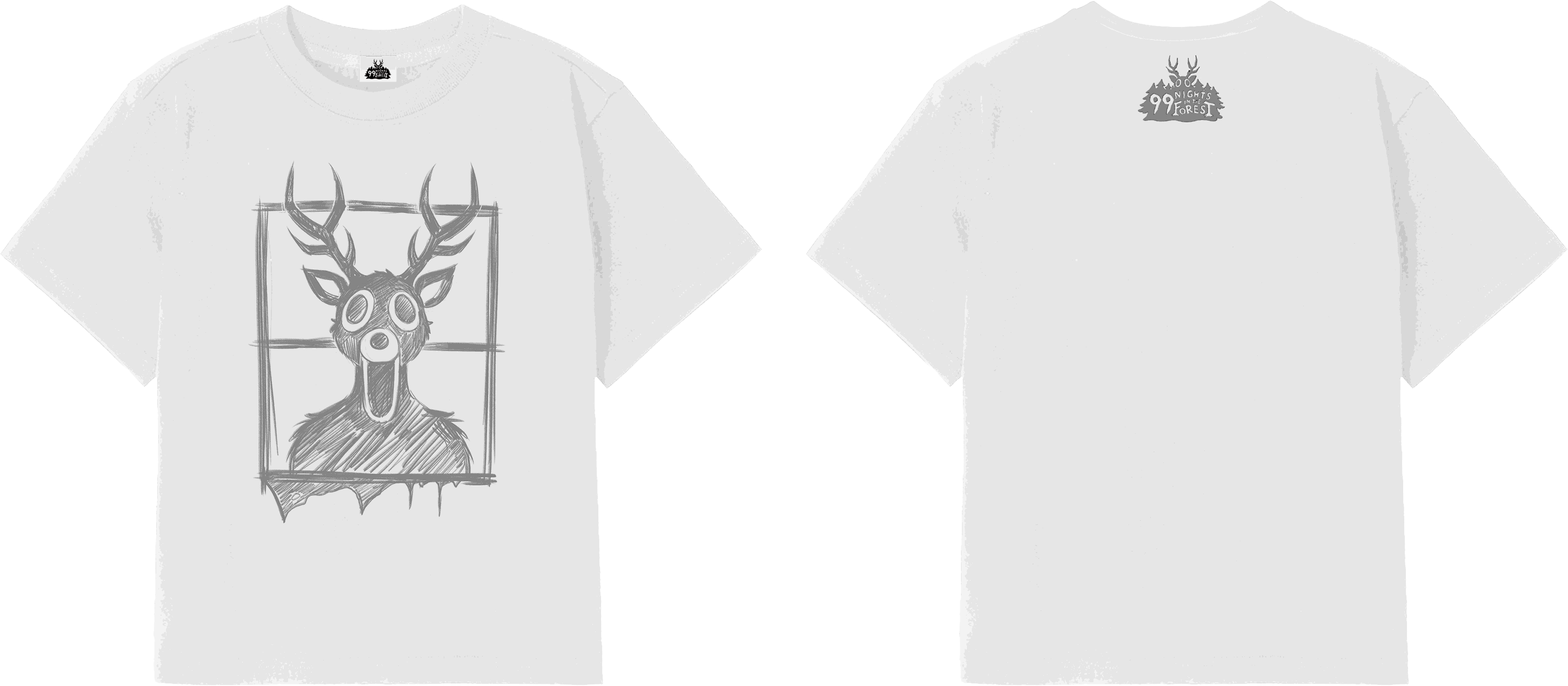 99 Night Forest T-shirt - White / 140 이미지 1